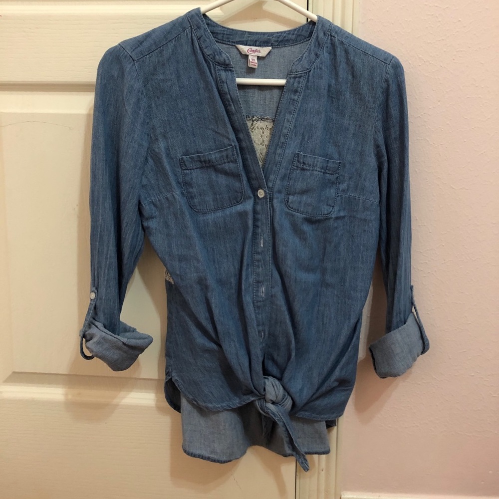 Cute little denim shirt!